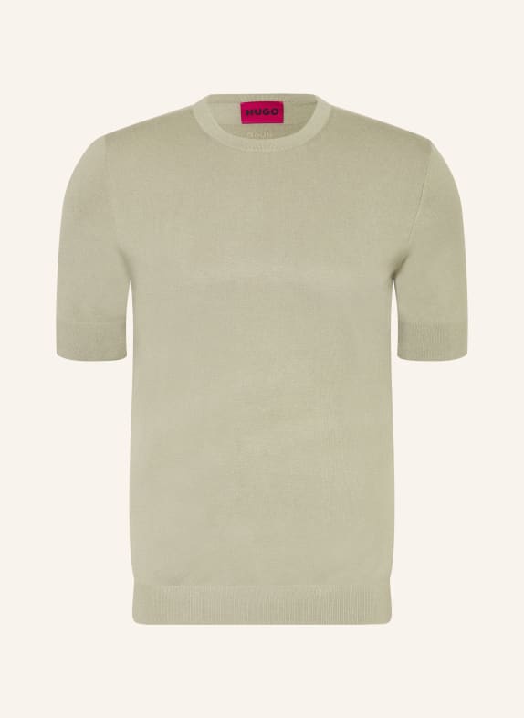 HUGO Gebreid shirt SAN CARL KAKI