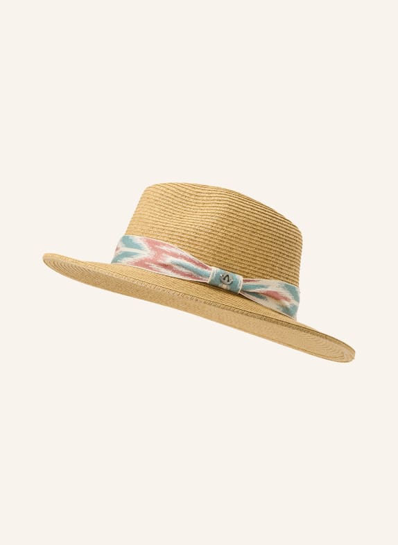 P.A.C. Strohhut HELLBRAUN / HELLROT / WEISS