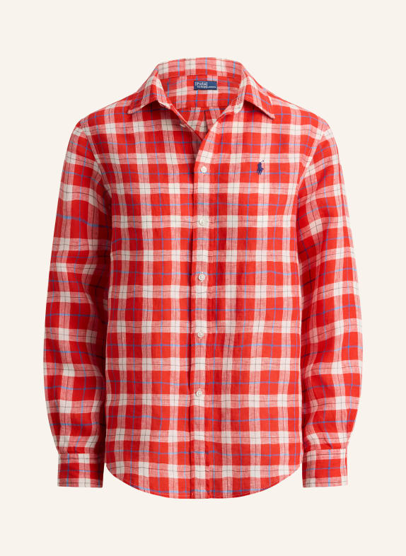 POLO RALPH LAUREN Linnen overhemdblouse ROOD / BLAUW / WIT