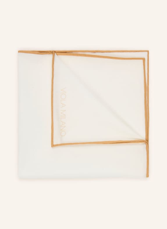 VIOLA MILANO Pocket square WHITE / CAMEL