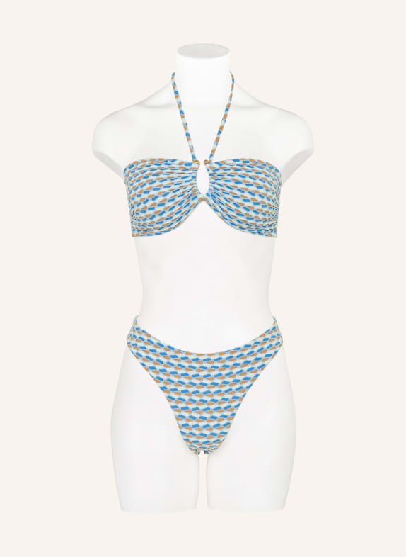 SEAFOLLY Bandeau-bikinitop MALA LICHTBLAUW / COGNAC / CRÈME