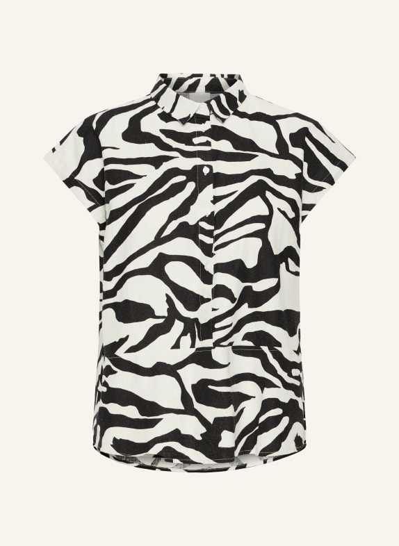 ICHI Blusetop IHLINNO met linnen ZWART / WIT