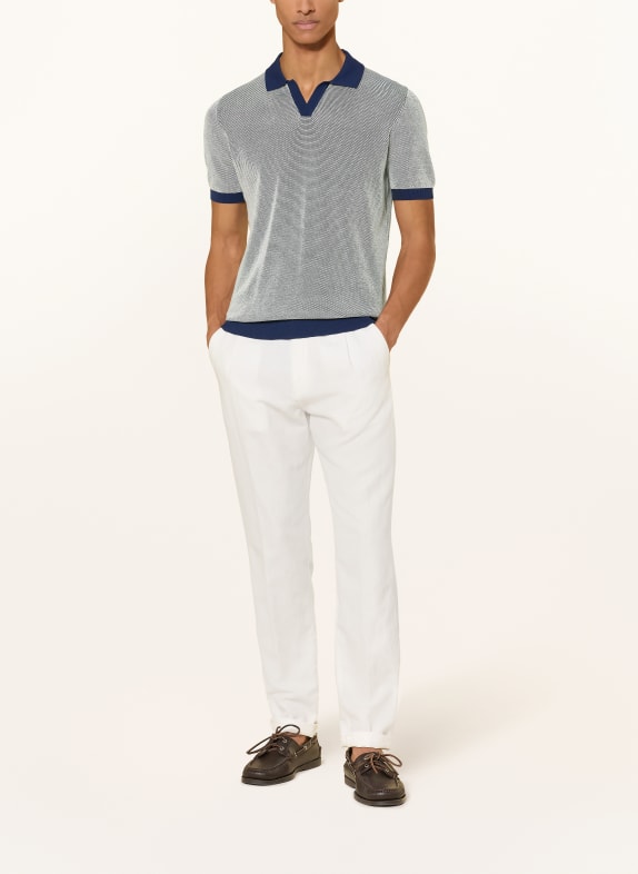GRAN SASSO Piqué poloshirt DONKERBLAUW / WIT