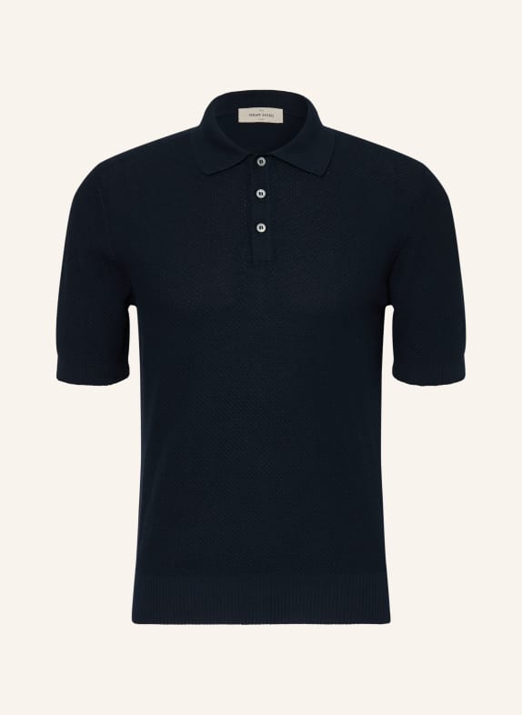 GRAN SASSO Polo en maille BLEU FONCÉ