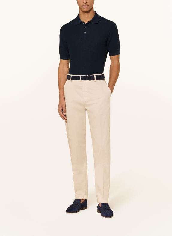 GRAN SASSO Strikket poloshirt MØRKEBLÅ