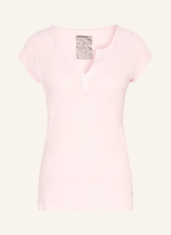 MOS MOSH T-shirt TROY avec lin ROSE CLAIR