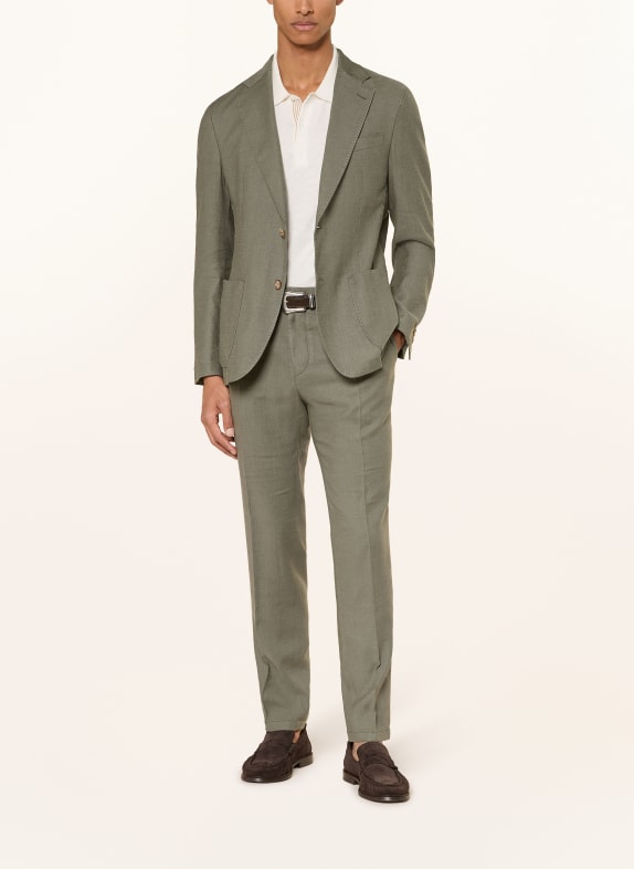 windsor. Spodnie garniturowe SILVI extra slim fit z dodatkiem lnu 320 Bright Green 320