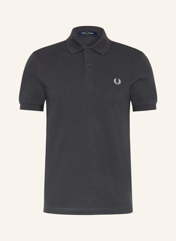 FRED PERRY Koszulka polo z pikowanym wzorem Regular Fit CZIEMNOSZARY