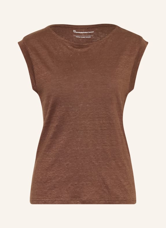 KnowledgeCotton Apparel Linen top BROWN