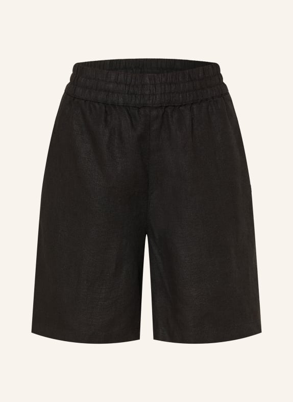 KnowledgeCotton Apparel Linnen short POSEY ZWART