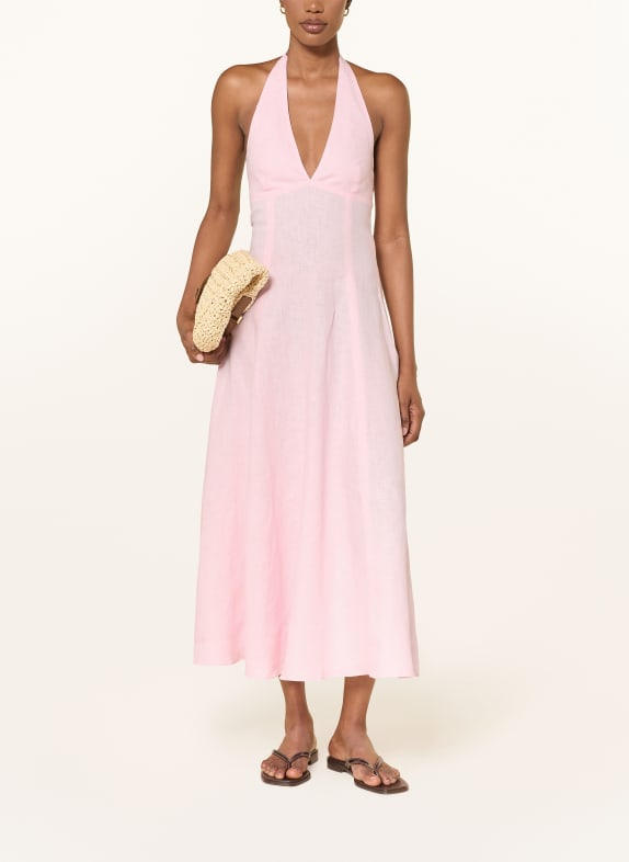 FAITHFULL THE BRAND Linen dress MARAIS LIGHT PINK