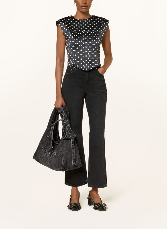 MARC JACOBS Hobo-väska THE BOW DENIM SACK BAG MÖRKGRÅ