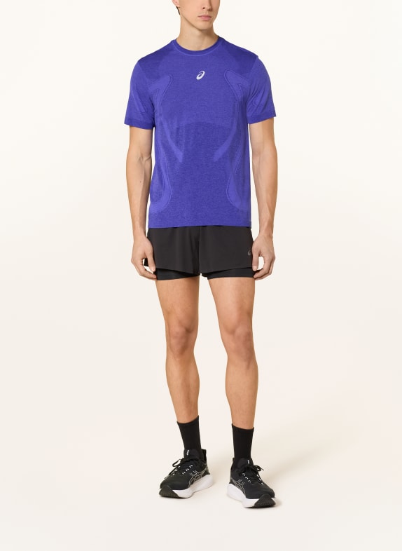 ASICS Hardloopshirt ROAD SEAMLESS SS BLAUW / PAARS