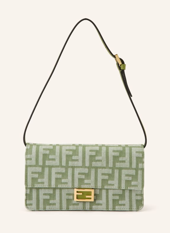 FENDI Portemonnee BAGUETTE om om te hangen GROEN / WIT