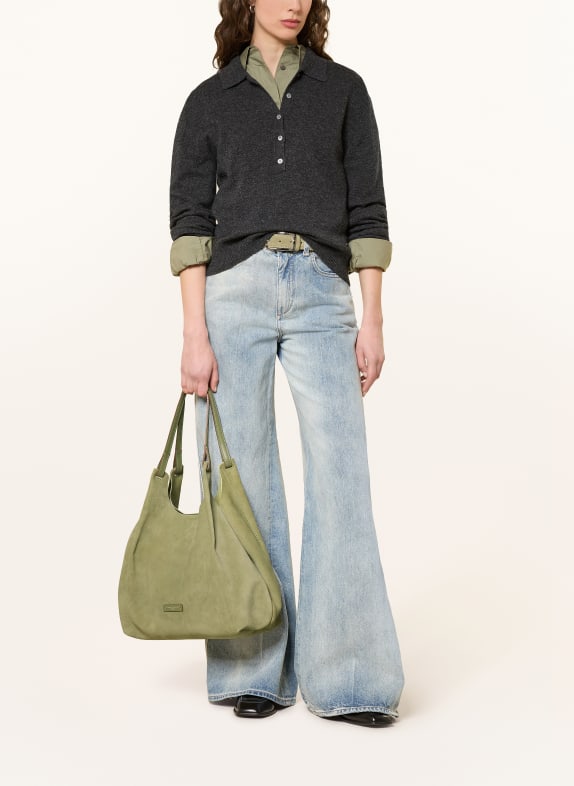 GIANNI CHIARINI Hobo bag DUA XL with pouch KHAKI