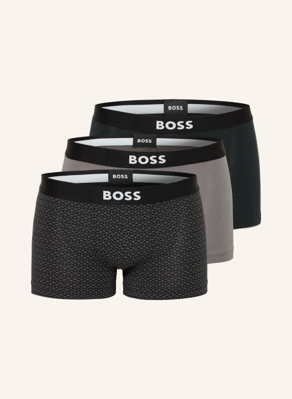 BOSS Lot de 3 boxers ONE GRIS / GRIS CLAIR / NOIR