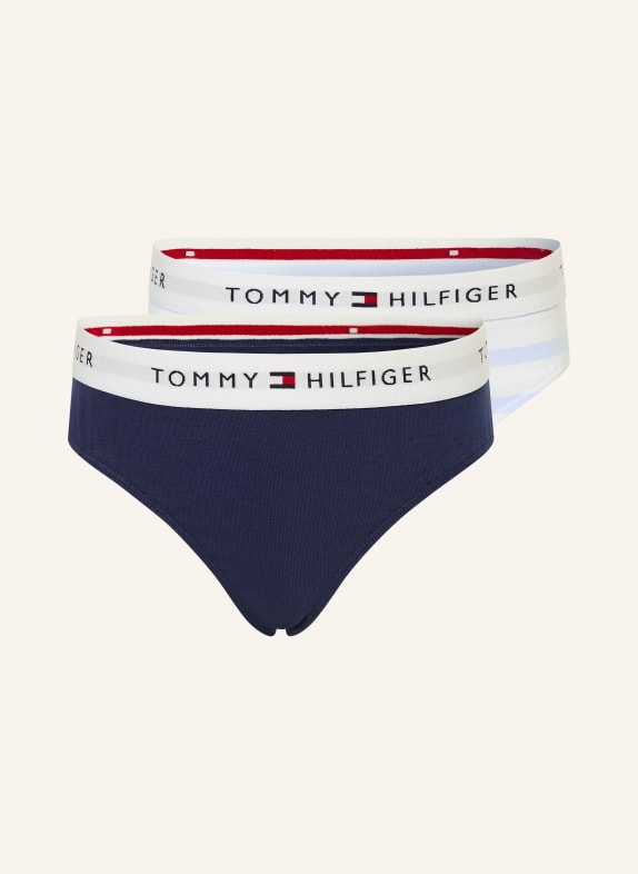TOMMY HILFIGER Lot de 2 slips BLEU FONCÉ / BLEU CLAIR / BLANC