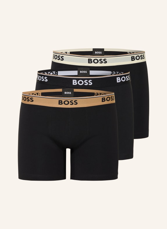 BOSS 3er-Pack Boxershorts POWER SCHWARZ / BEIGE / CREME