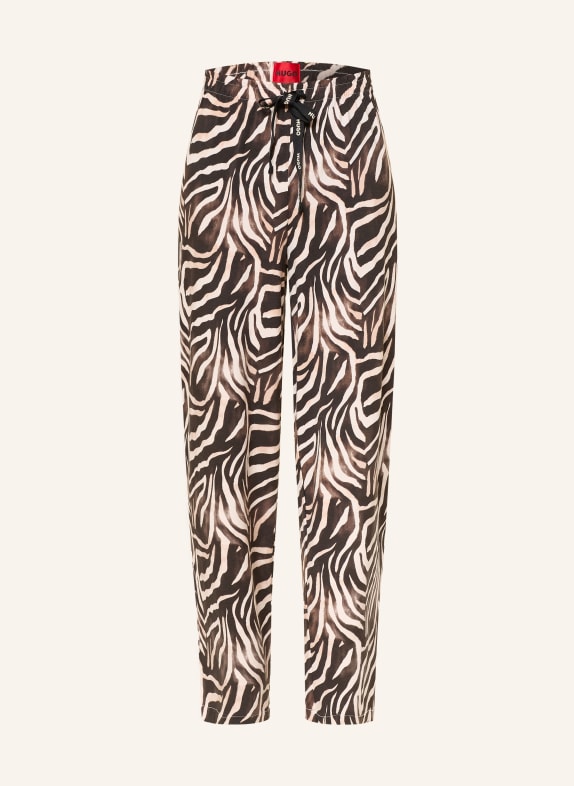 HUGO Schlafhose CASUAL SCHWARZ / ROSA / HELLORANGE