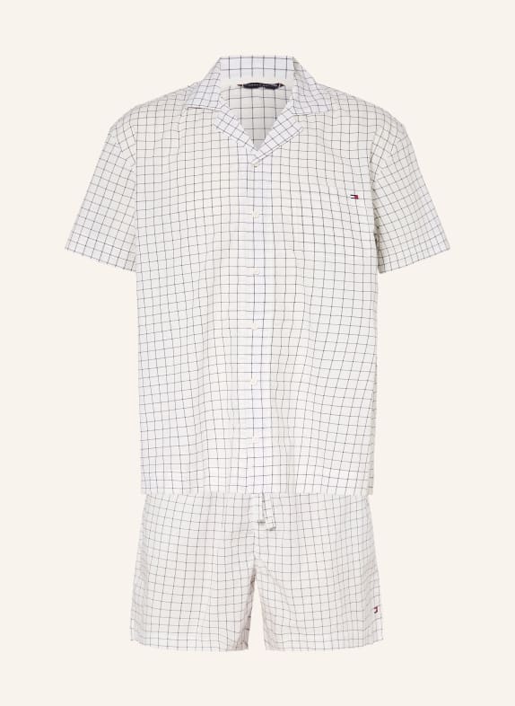 TOMMY HILFIGER Shorty-Schlafanzug WEISS / DUNKELGRAU