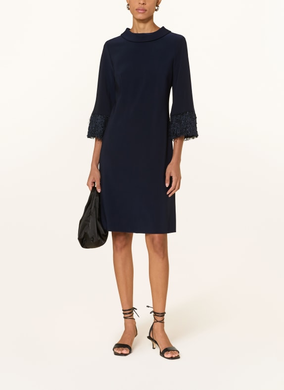 Joseph Ribkoff Kleid mit 3/4-Arm und Fransen DUNKELBLAU