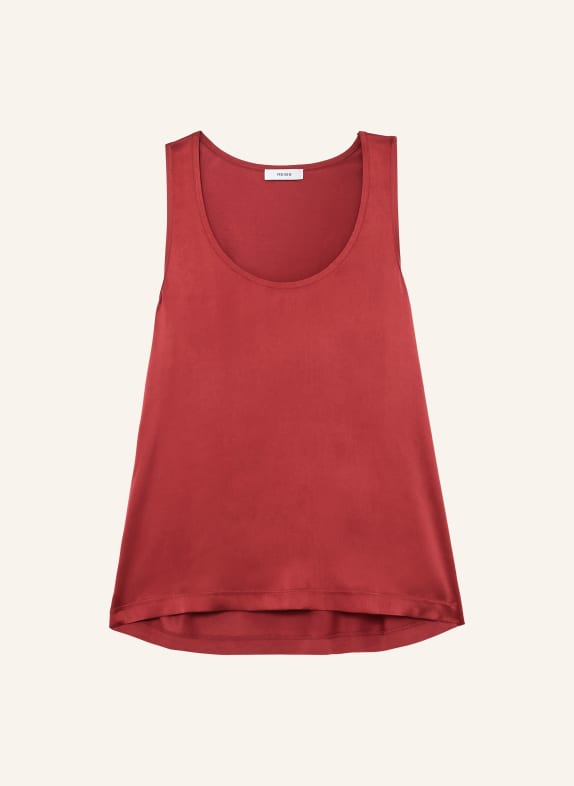 REISS Top RUBY im Materialmix DUNKELROT