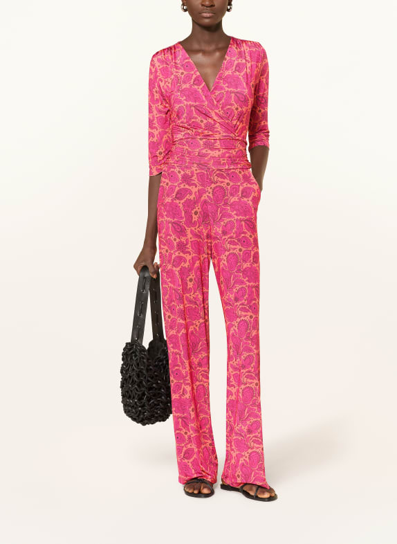 marivie Jersey-jumpsuit JUMP GREAT! met 3/4-mouwen ROZE / LICHTORANJE