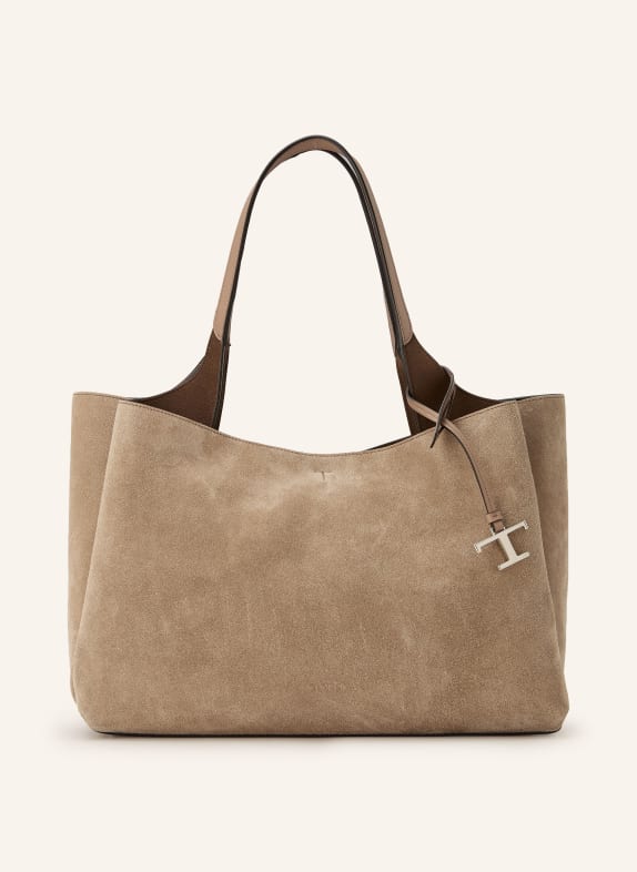 TOD'S Tote bag TAUPE / SILVER