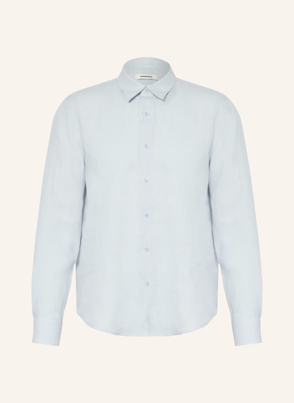 SANDRO Koszula z lnu regular fit JASNONIEBIESKI