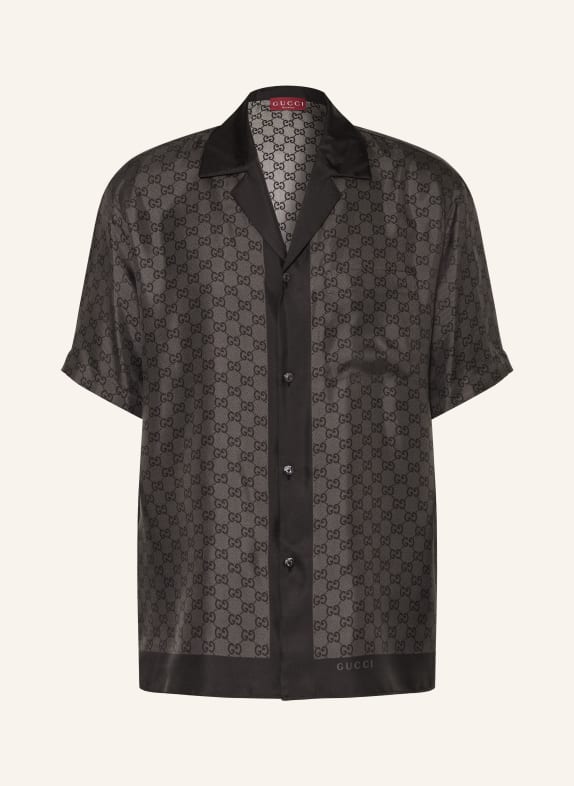 GUCCI Regular-Fit Resort Shirt DARK GRAY / BLACK