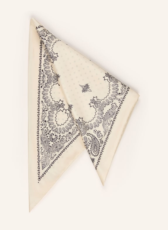 destin Driehoekige sjaal van zijde CRÈME / ZWART