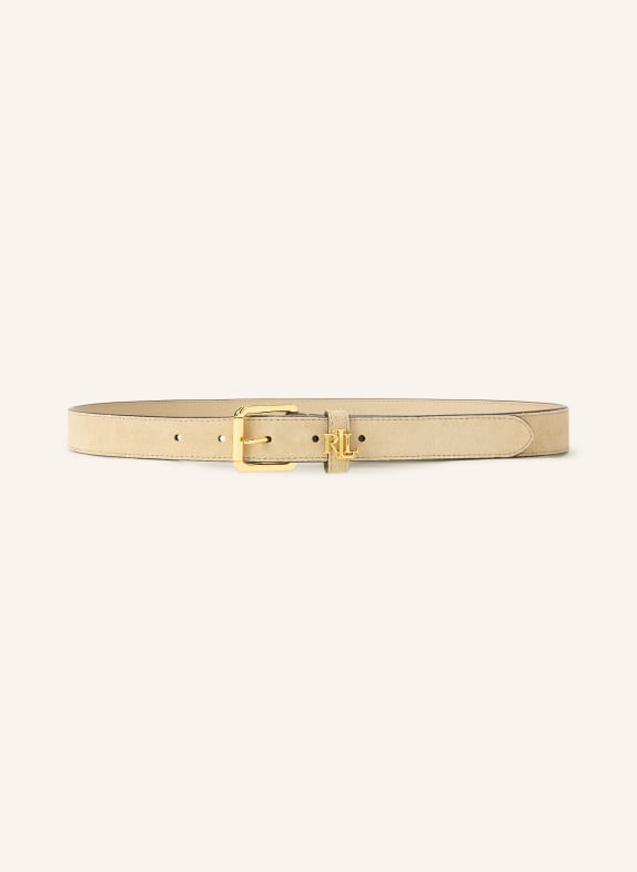 LAUREN RALPH LAUREN leren riem LICHTBRUIN / GOUD