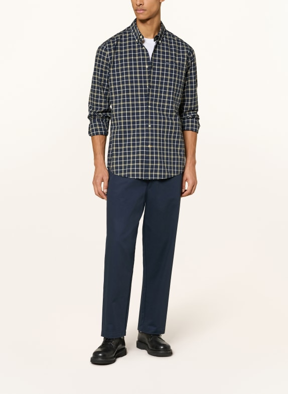 Barbour Overhemd BRAMHAM Tailored Fit DONKERBLAUW / OLIJF / WIT