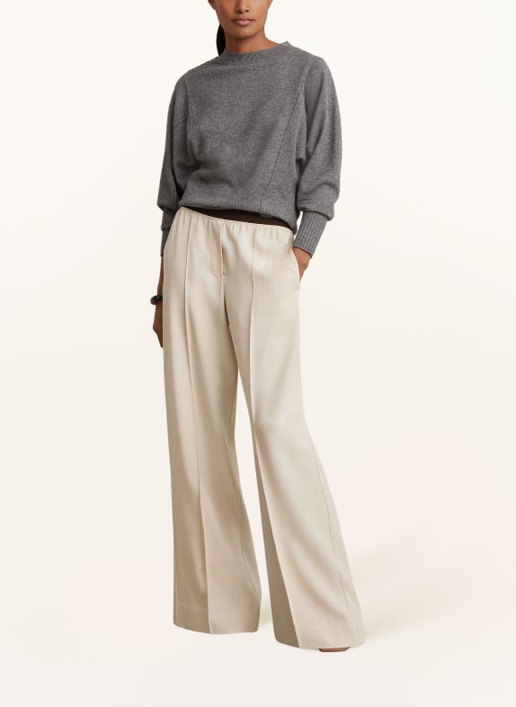 REISS Marlene-broek WILDE CRÈME / MARRON FONCÉ