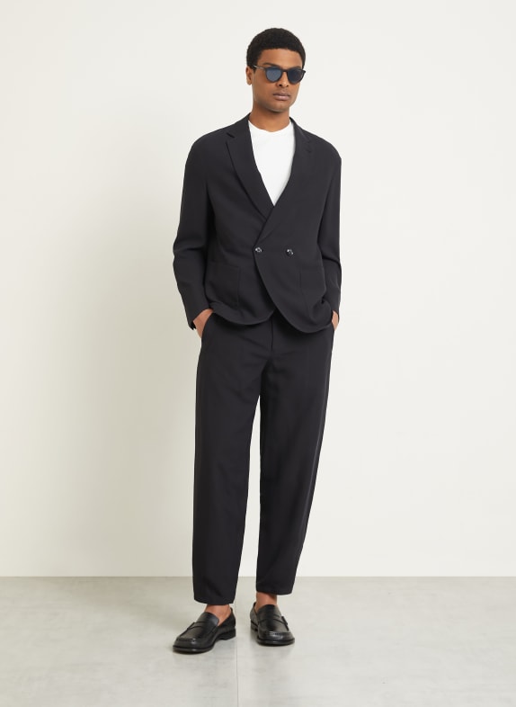 GIORGIO ARMANI Regular fit pantalon van zijde UC001 BLACK BEAUTY