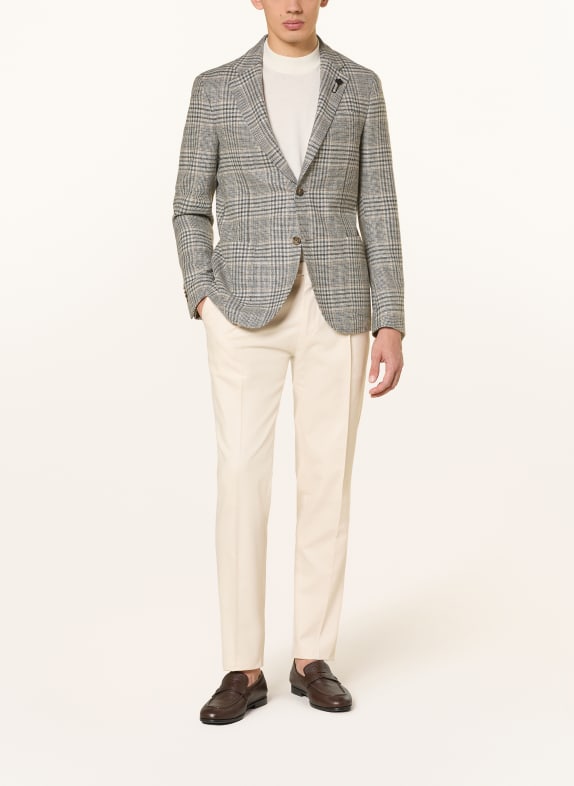 LARDINI Sacou Extra Slim Fit GRI DESCHIS / GRI ÎNCHIS / GRI