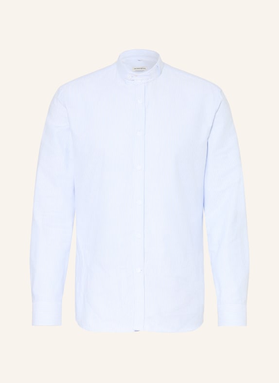 Heimatglück Tracht Chemise traditionnelle MAX coupe classique avec col montant BLANC / BLEU CLAIR