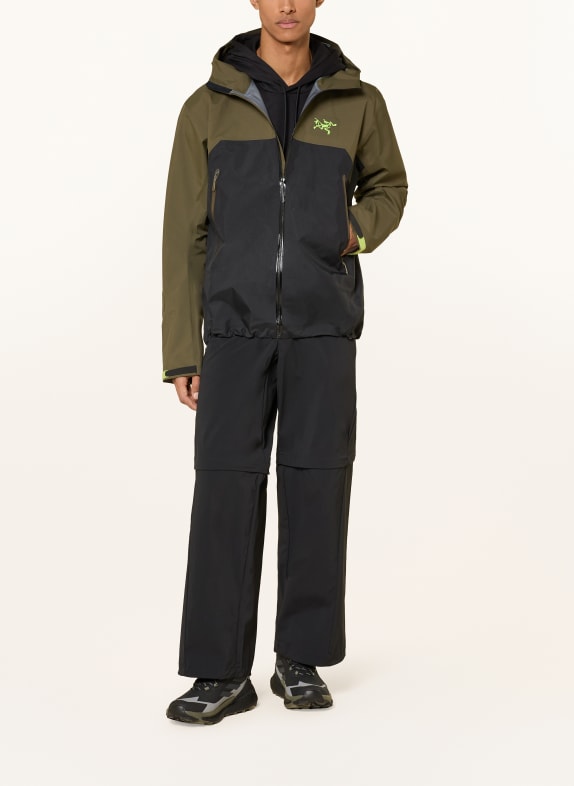 ARC'TERYX Jachetă Hardshell BETA KAKI / VERDE NEON / NEGRU