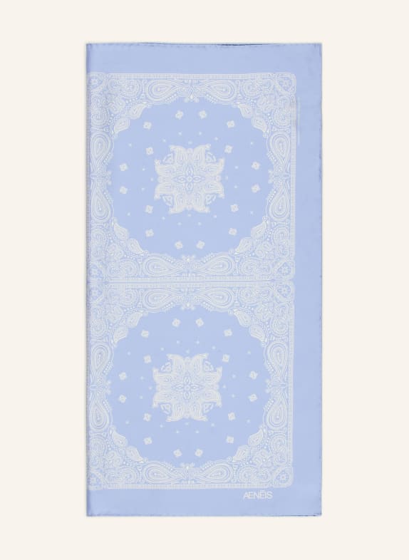 AENEIS Chusta jedwabna JASNONIEBIESKI / BIAŁY