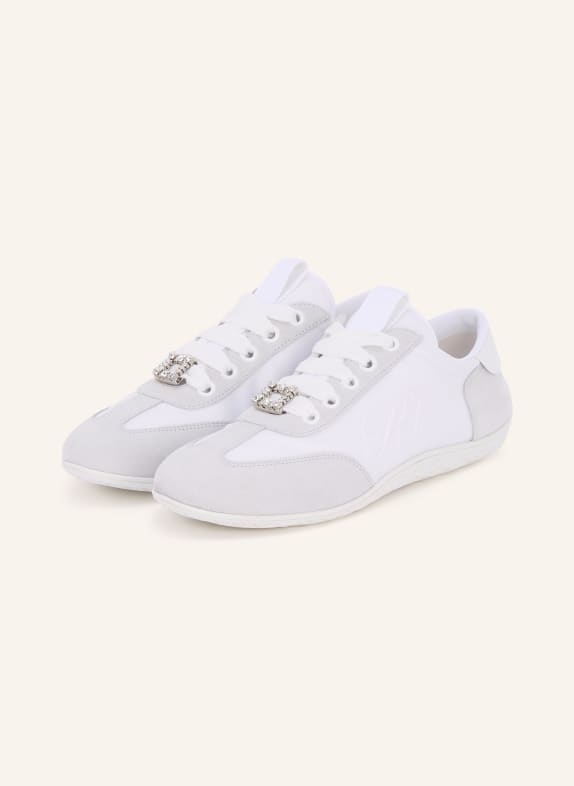 Roger Vivier Sneaker VIV mit Schmucksteinen WEISS / HELLGRAU