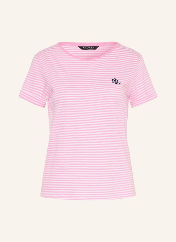 LAUREN RALPH LAUREN Krátké pyžamo RŮŽOVÁ / BÍLÁ