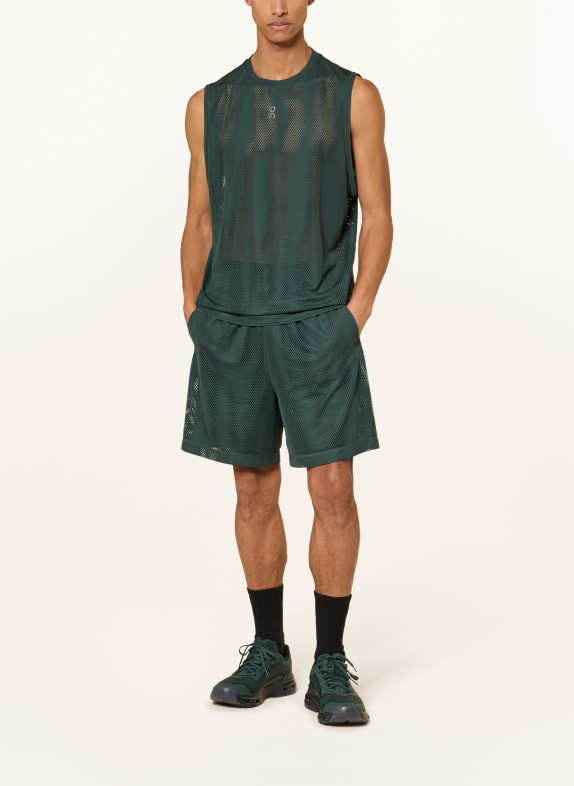 On Tanktop TRAIN VOLT DONKERGROEN