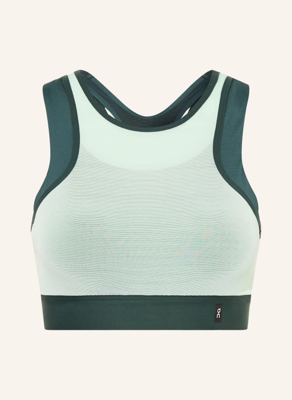 On Sportbeha TRAIN VOLT van mesh MINT / DONKERGROEN