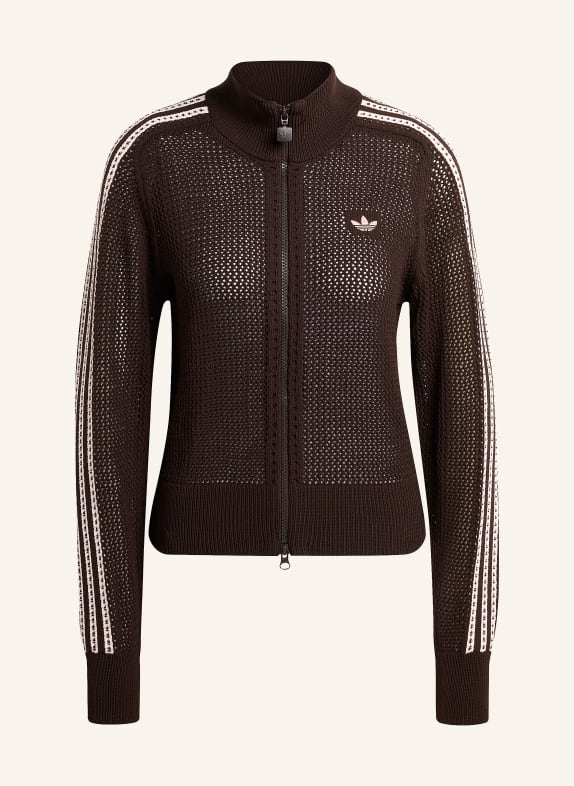 adidas Originals Cardigan KNITTED CROCHET FIREBIRD DARK BROWN / LIGHT PINK