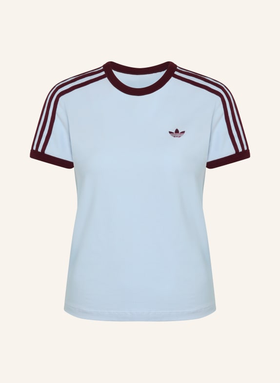 adidas Originals T-shirt 3 STRIPES SLIM TEE LICHTBLAUW / DONKERROOD