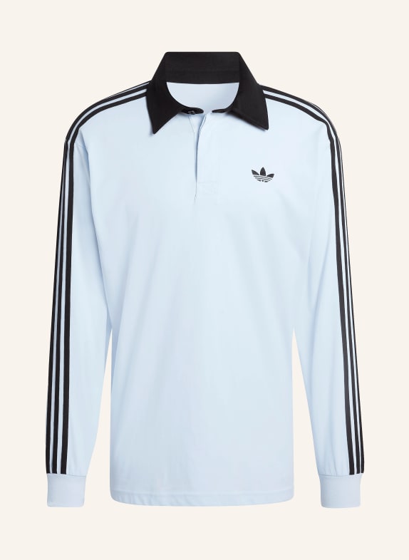 adidas Originals Jersey-poloshirt met 3 strepen LICHTBLAUW / ZWART