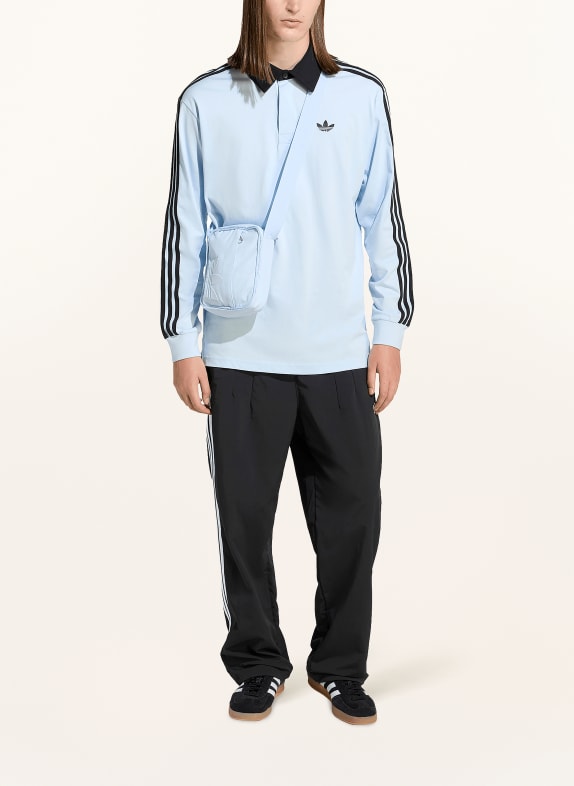 adidas Originals Jersey-poloshirt met 3 strepen LICHTBLAUW / ZWART