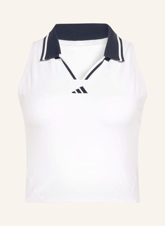 adidas Cropped-Top TENNIS CLIMACOOL CROP TANK PRO WEISS / DUNKELBLAU