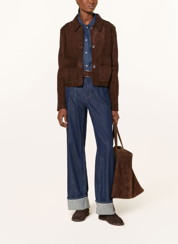 MILESTONE Leren jas MSFELIPA MARRON FONCÉ