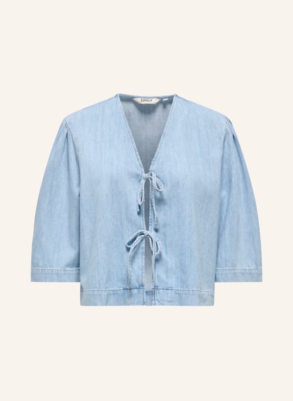 ONLY Chemisier en jean à manches 3/4 BLEU CLAIR